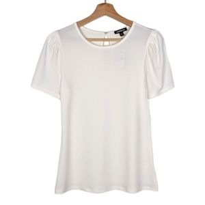 Express Short Sleeve Ivory Blouse